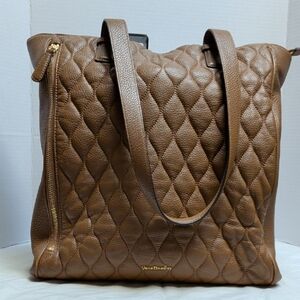 Vera Bradley Quilted Chestnut Tote with Gold Hardware